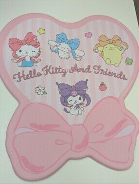 Sanrio Pink Heart Hello Kitty And Friends Mouse Pad for Office